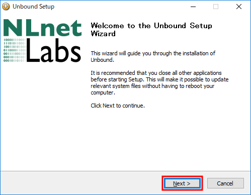 Windows版unboundのインストール・設定 2